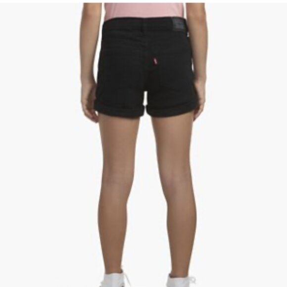 NWOT Levi's Girls' Kids Girlfriend Black Cuffed Stretch Midrise Shortie Sz 10 - Picture 5 of 9